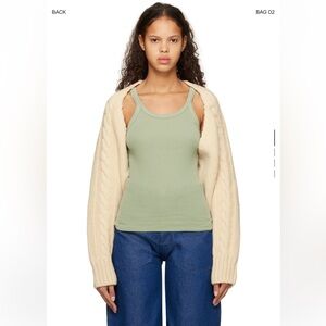 Open YY Knit Wool Bolero Cardigan
